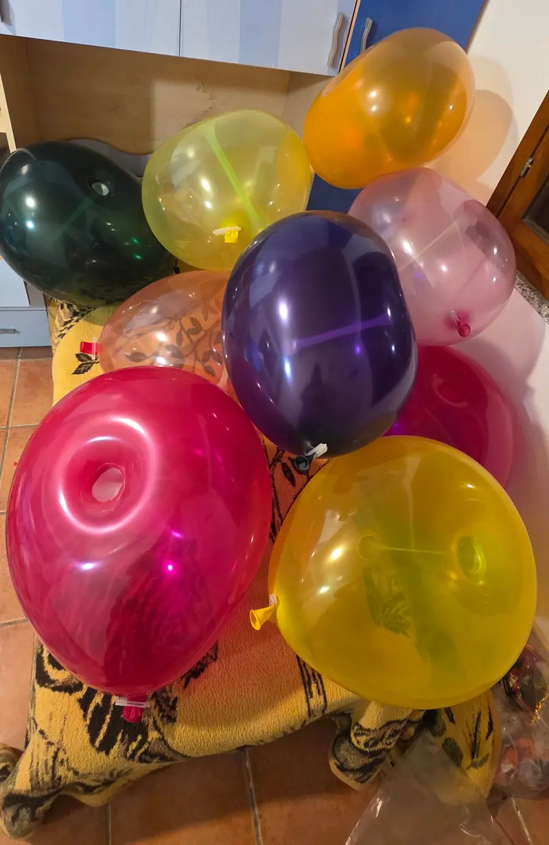 1 pcs 24 inch donut sph balloons with tunnel clear hand made Ⓓ