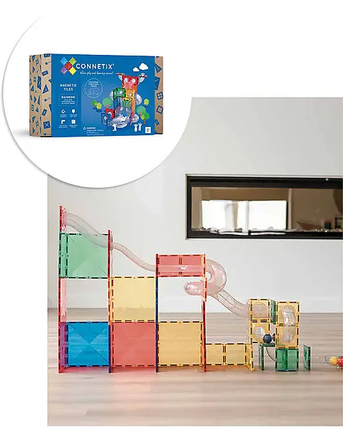 66 Pezzi - Pacco Pista Palline - Arcobaleno - 100% Plastica ABS Atossica