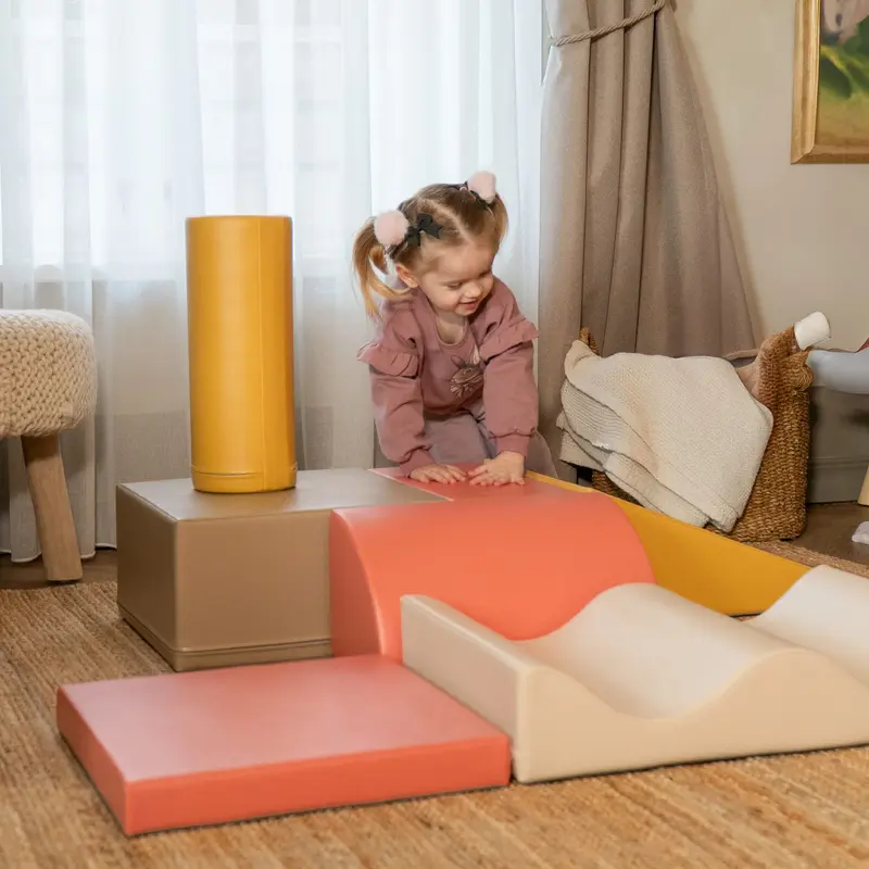 7 Soft Play Block Set - Pastel Pink Discoverer