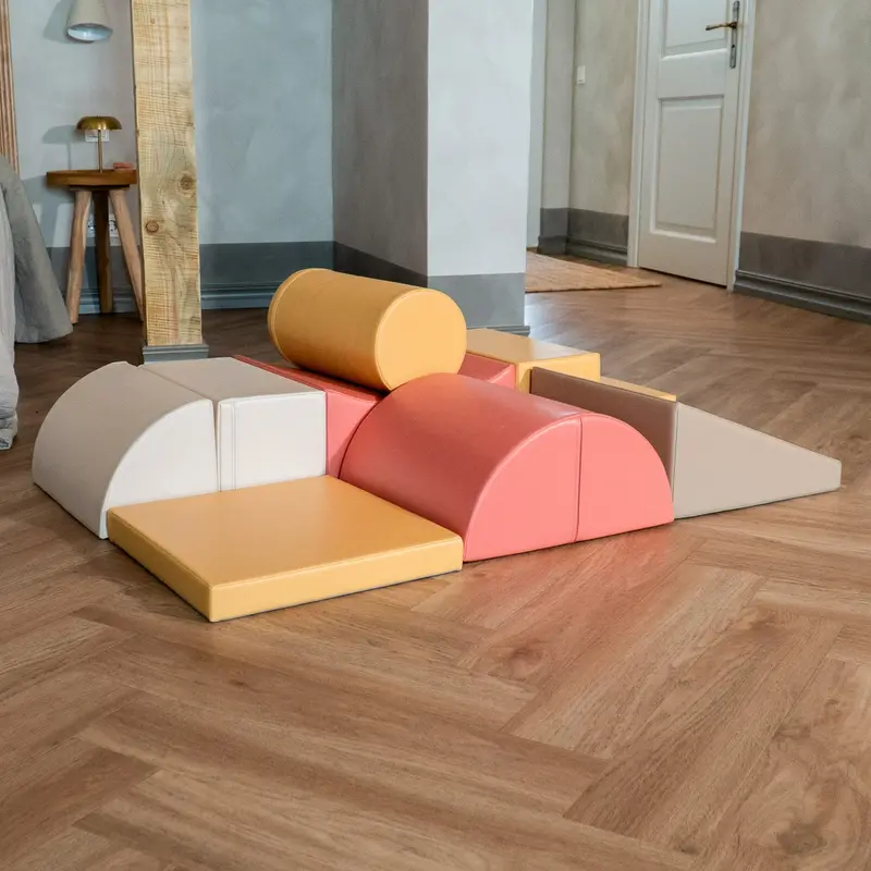 8 Soft Play Block Set - Pastel Pink Adventurer