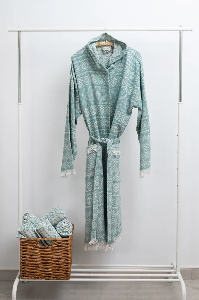 Accappatoio Donna Aelia Anna – Hydra Eucalyptus 100% Cotone
