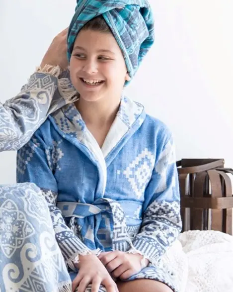 Aelia Anna Accappatoio per Ragazzi Κenthma Blu 11/12 anni
