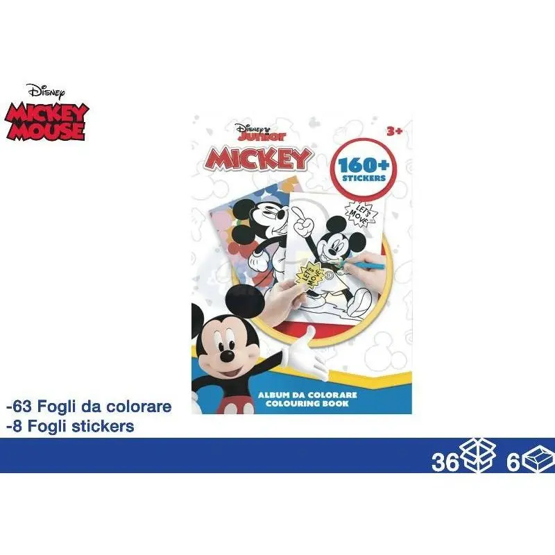 Album Da Colorare Disney Topolino Stikers 31x23 cm MC Group MIC1145
