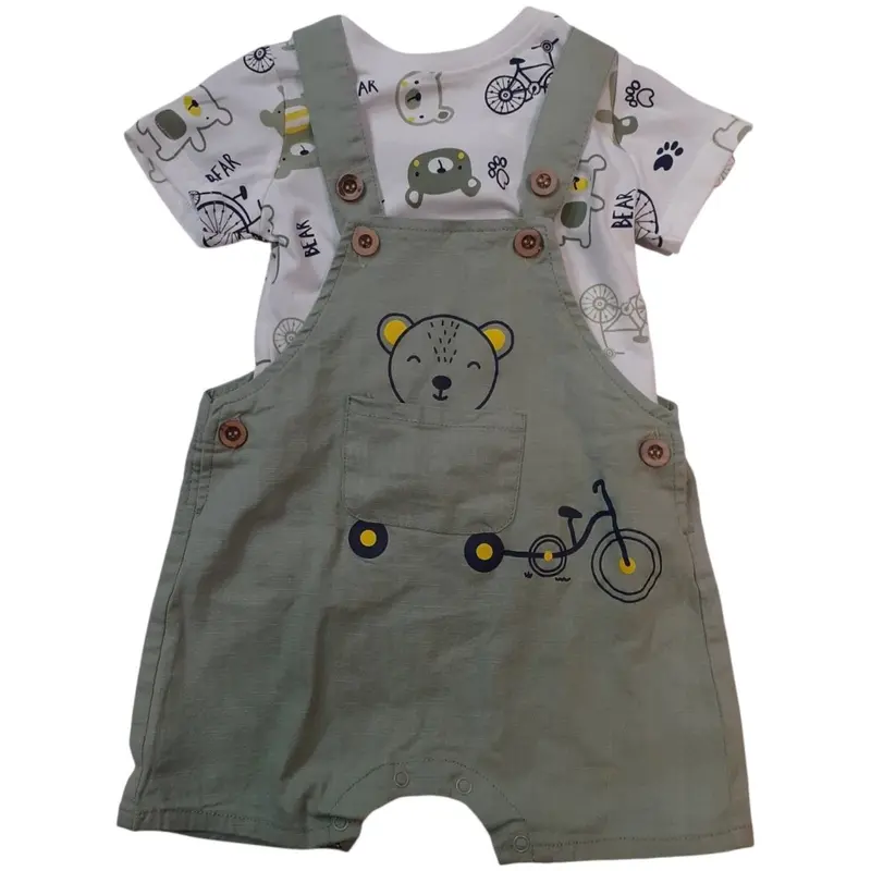 Alta Linea Kids Fashion Completo Bambino 2 Pezzi Maglietta Salopette XNO-2208