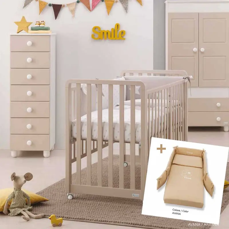Azzurra Design - Lettino Glam 9 In 1 + Materasso + Completo Piumone Glammy