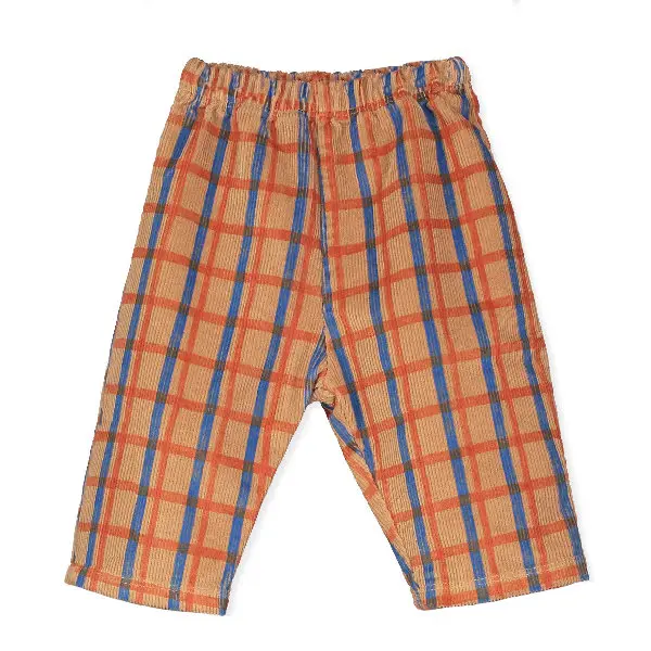 BABY WIDE CORDUROY PANTS CHECKS
