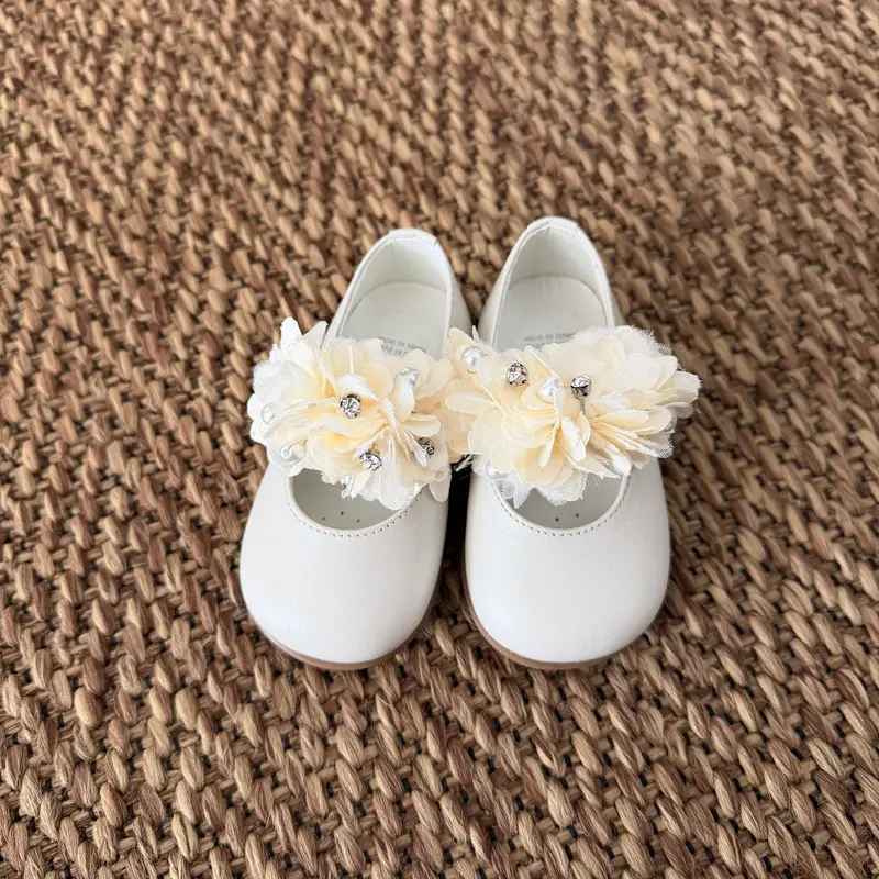 Ballerine Andanines per bambina Panna e dettagli cristallo