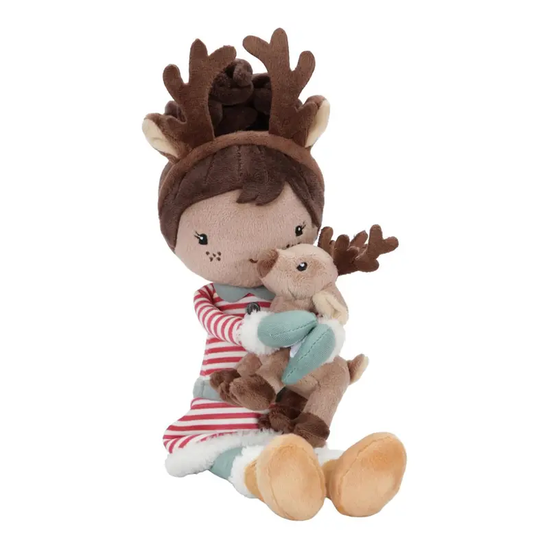Bambola di Natale Evi con renna 35 cm