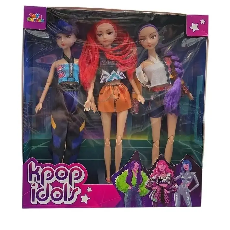 Bambole K-Pop Girls 3 Pezzi 30 cm Con Accessori Toys Garden 28573
