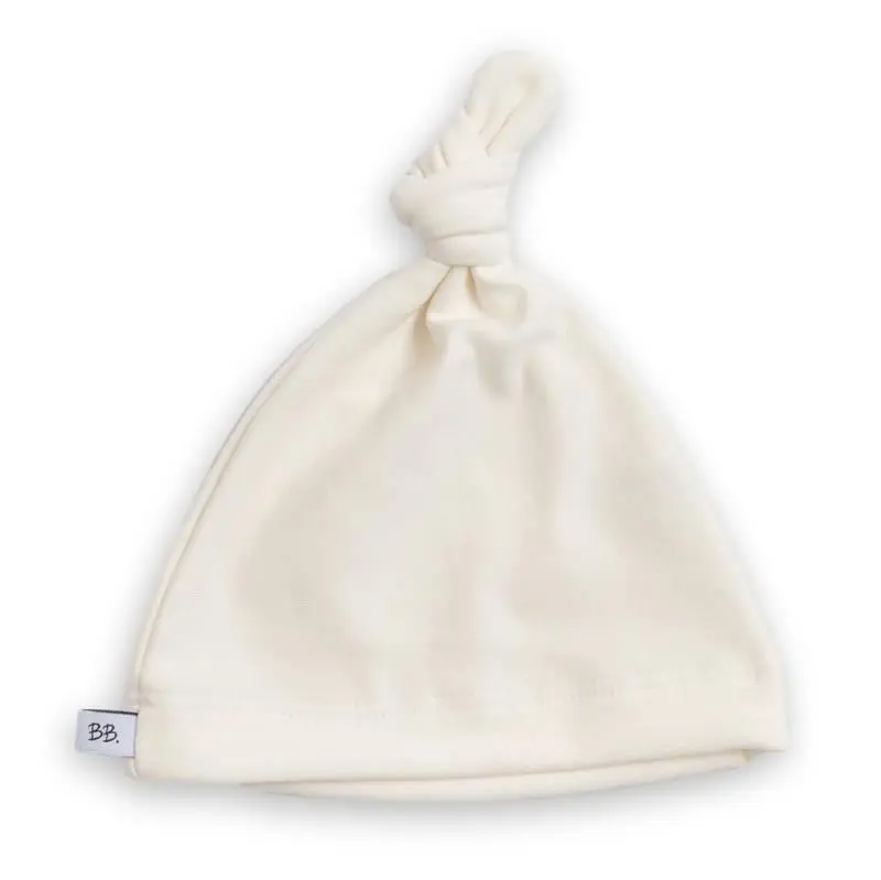 BAMBOOM Cappellino neonato con nodo Pure - Panna 02