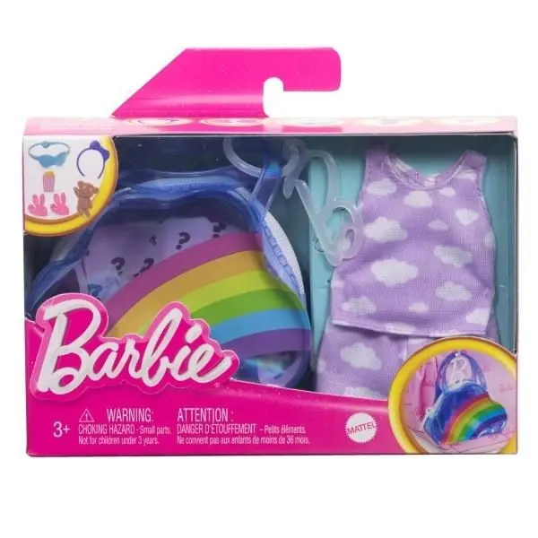 Barbie Mattel Abbigliamento e Accessori Portachiavi Deluxe Arcobaleno Borsa