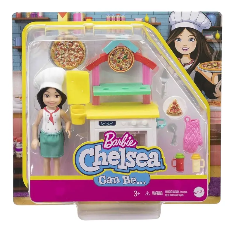 Barbie Playset Pizza Chef con Chelsea Bambola Bruna
