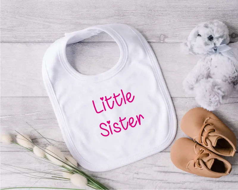 Bavaglino in Cotone organico Little Sister/ Little Brother