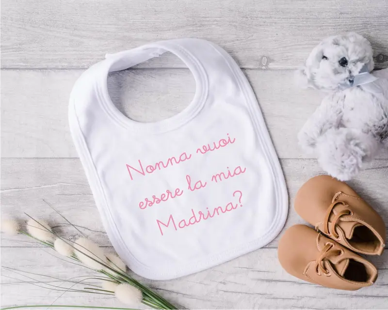 Bavaglino in Cotone organico personalizzabile per Battesimo