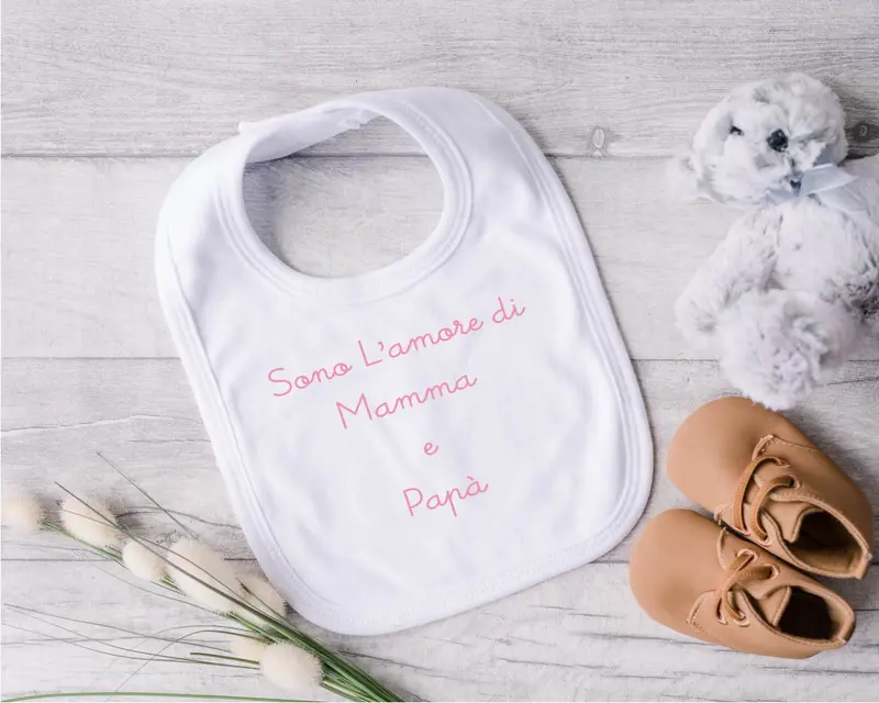 Bavaglino in Cotone organico sono l'amore di Mamma e Papà