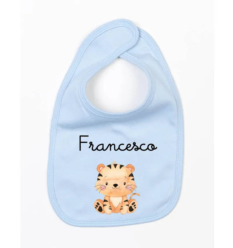 Bavaglino in Cotone organico Tigrotto  personalizzabile