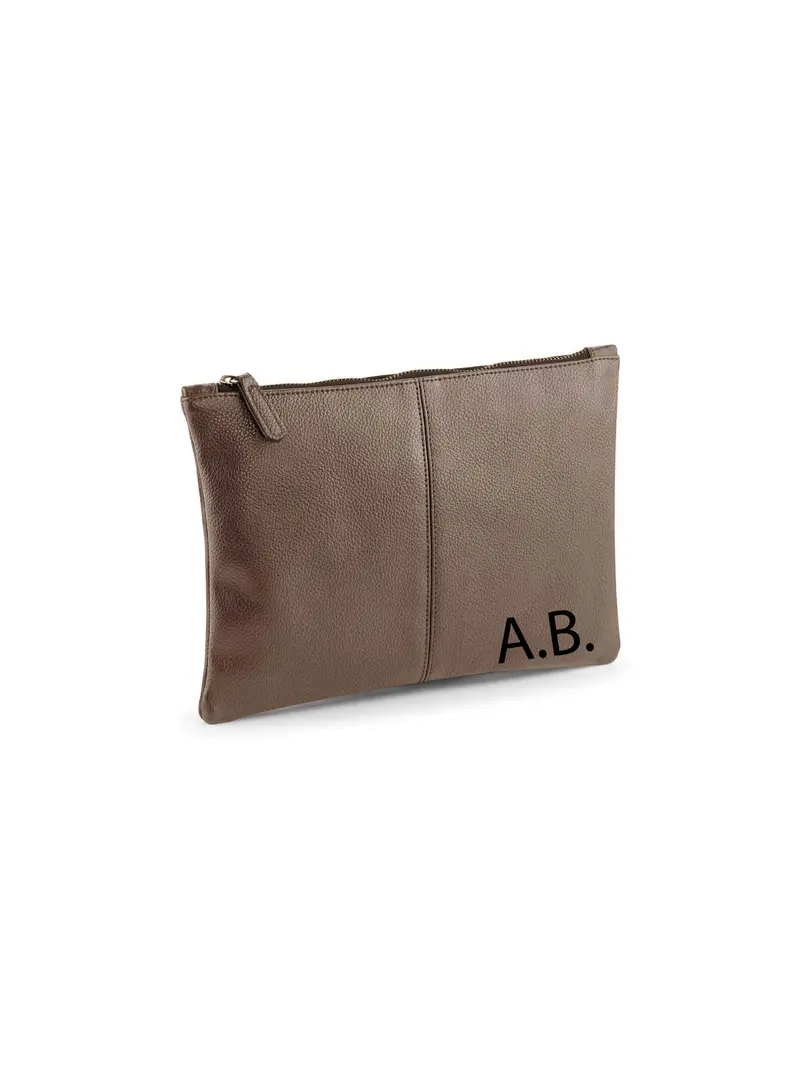 Beauty case piatto in simil pelle completamente foderate personalizzabile