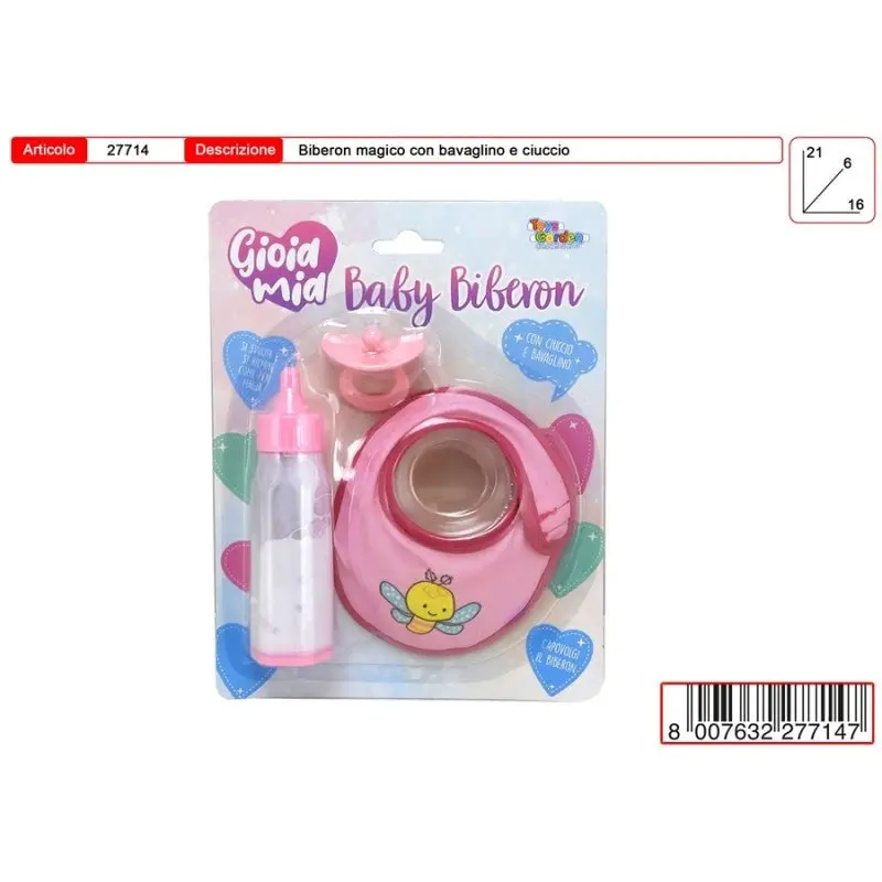 Biberon Giocattolo con Bavaglino Toys Garden 27714