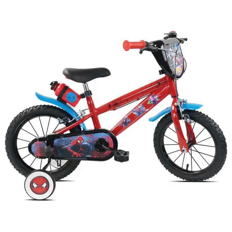 Bici per bambino Marvel Spiderman 14" con telaio in acciaio e doppi freni