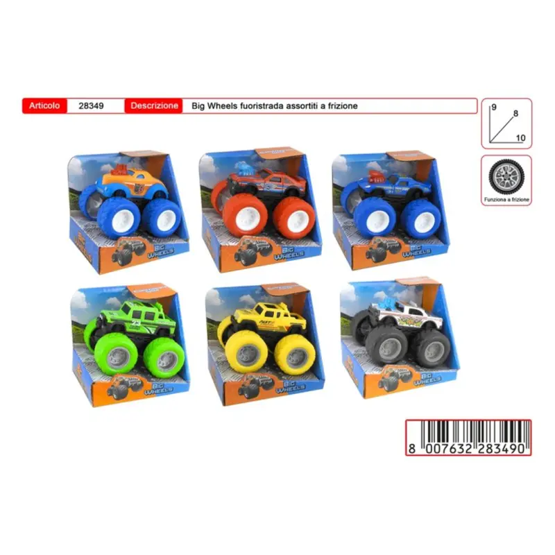 Big Foot Crazy Auto a Frizione Per Bambini 3+ Toys Garden 28349