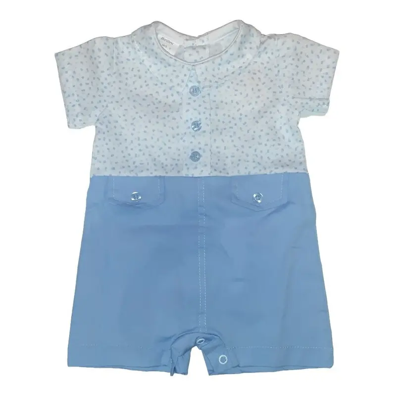 Birillini Pagliaccetto Neonato Celeste/Bianco 6177