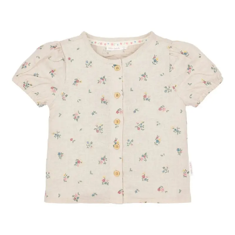 Blusa Camicetta Bambina in Cotone Biologico Effetto Lino - Stampa Fairy Bloom