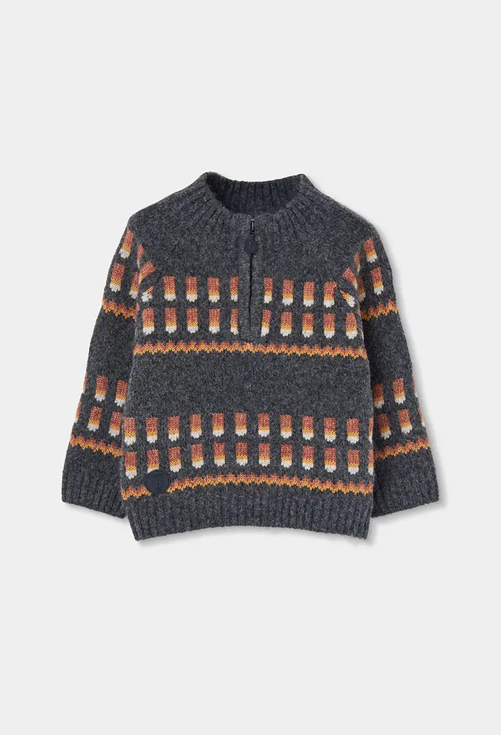 Boboli - maglione grigio fantasia