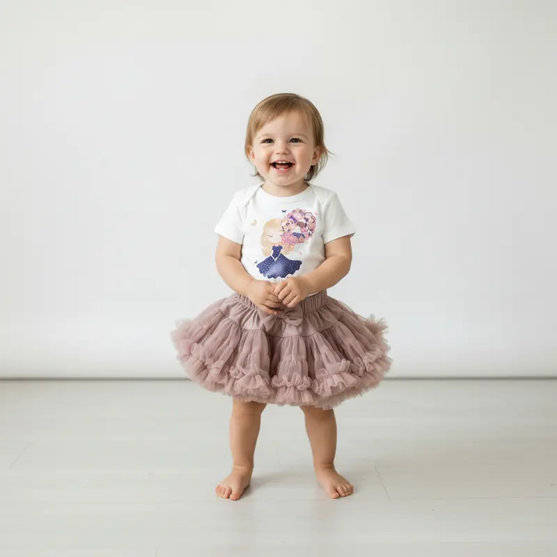 Body in 100% cotone Bambina e Farfalle