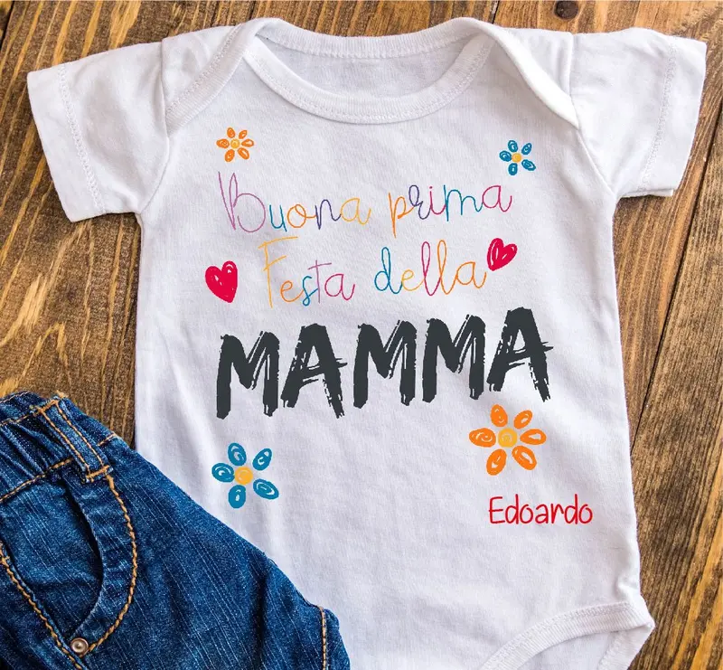 Body in 100% cotone Buona Prima Festa Della Mamma