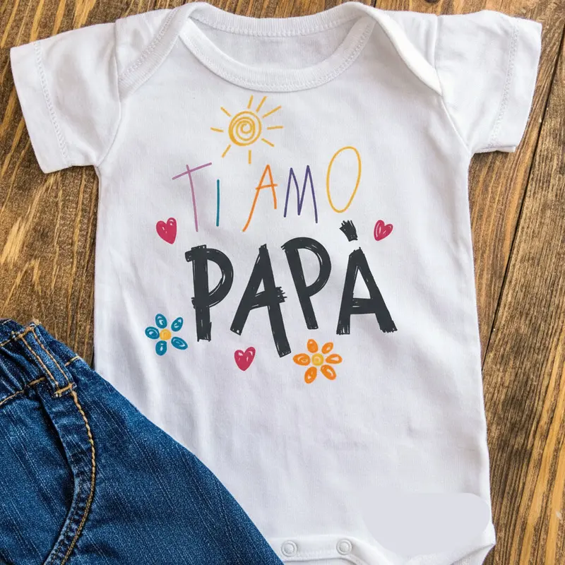 Body in 100% cotone Festa del Papà 2026 personalizzabile "Ti amo Papà"