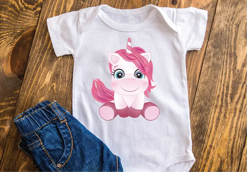 Body in 100% cotone "Unicorno" personalizzabile