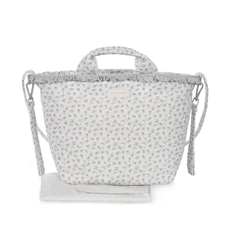 Borsa Fasciatoio Pasito a Pasito Little Bloom Flor Grigio