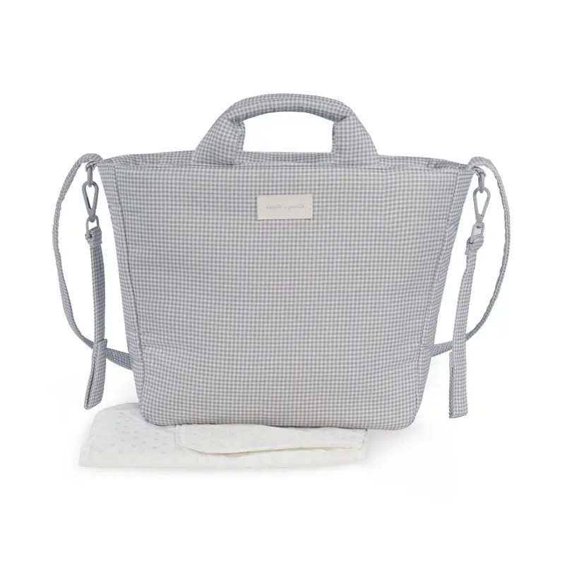 Borsa Fasciatoio Pasito a Pasito Little Bloom Vichy Grigio