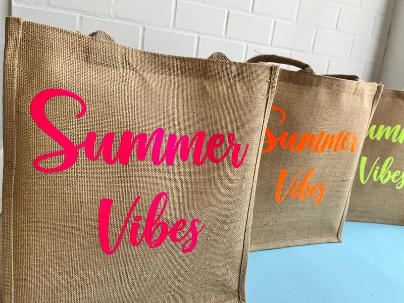 Borsa maxi in Juta total beige Summer Vibes