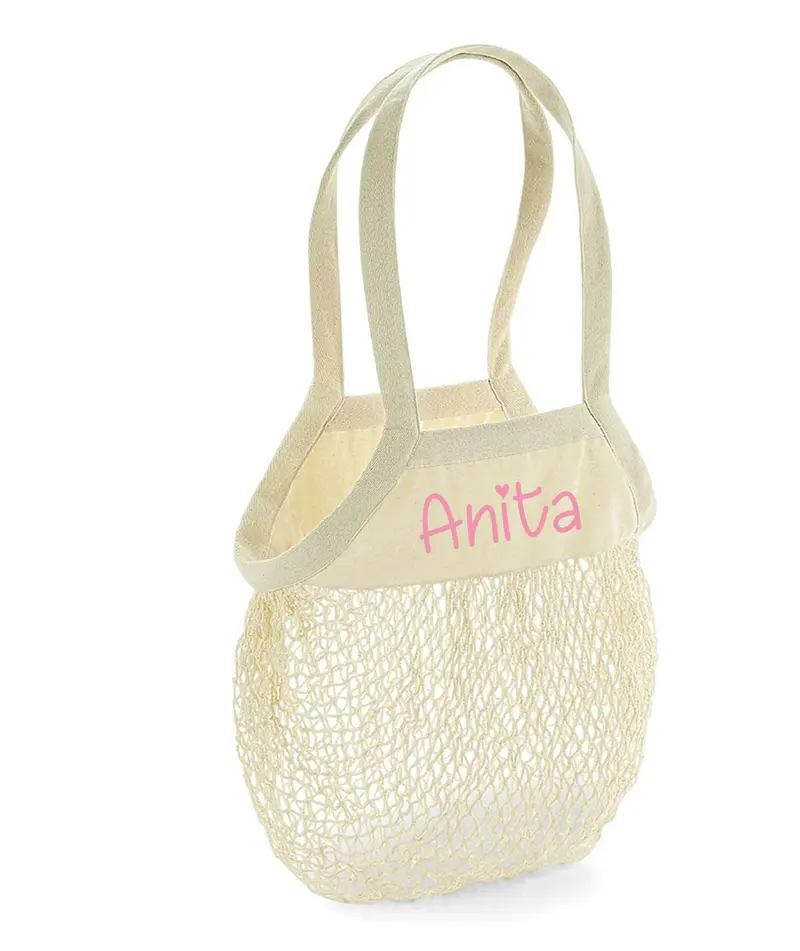 Borsa porta giochi da spiaggia in cotone organico personalizzabile