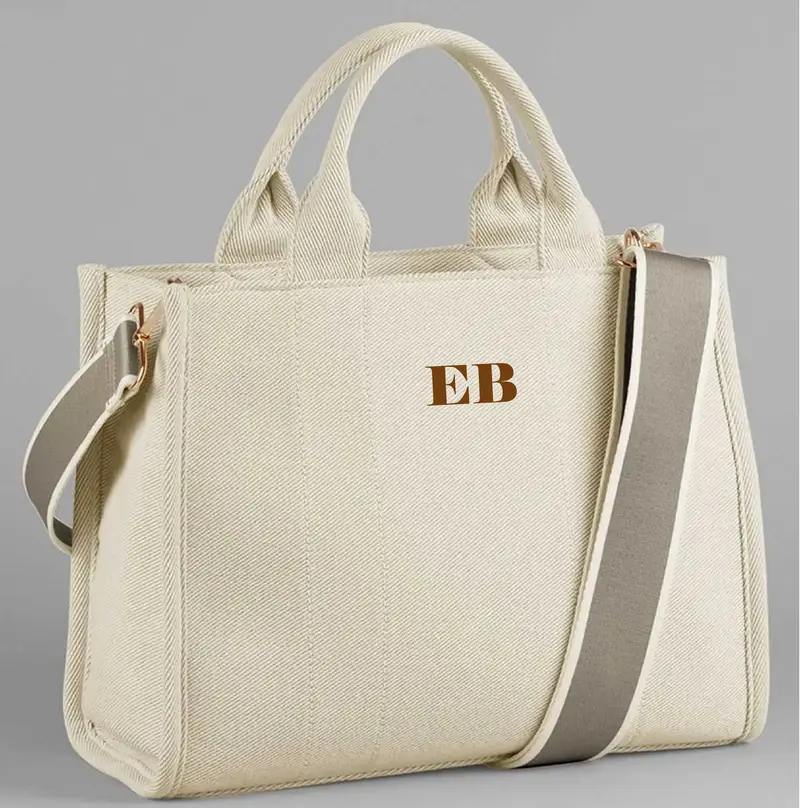 Borsa Tote in Twill natural Personalizzabile – Eleganza e Funzionalità