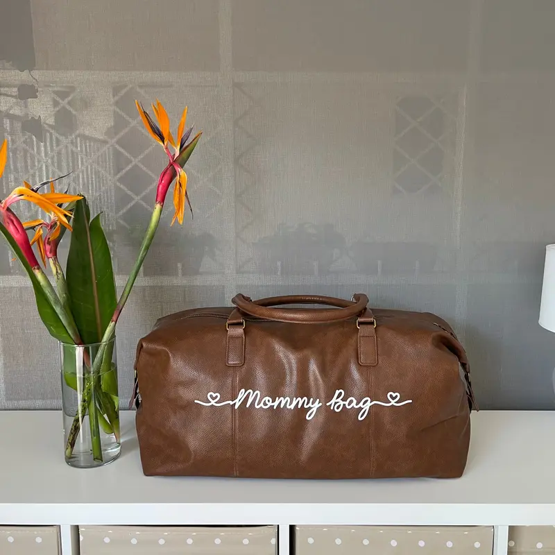 Borsone da viaggio  in 100% pelle sintetica, classico ed elegante tasche e zip