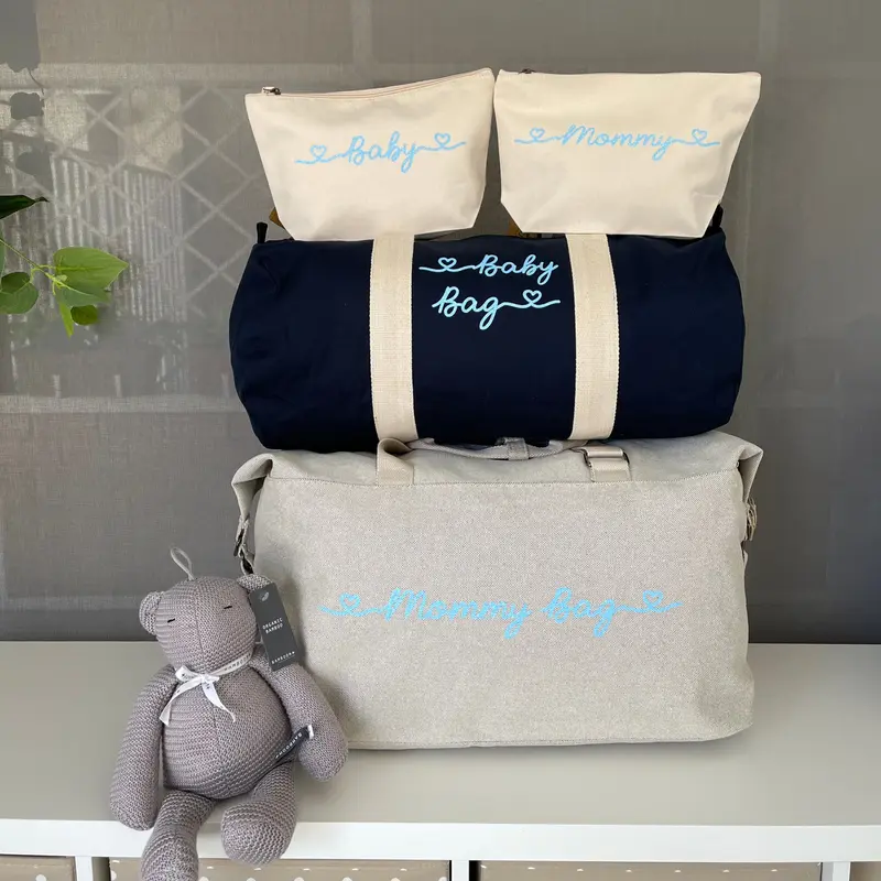 Borsone Mamma Ospedale Neonato – Set Completo Personalizzato con Pochette