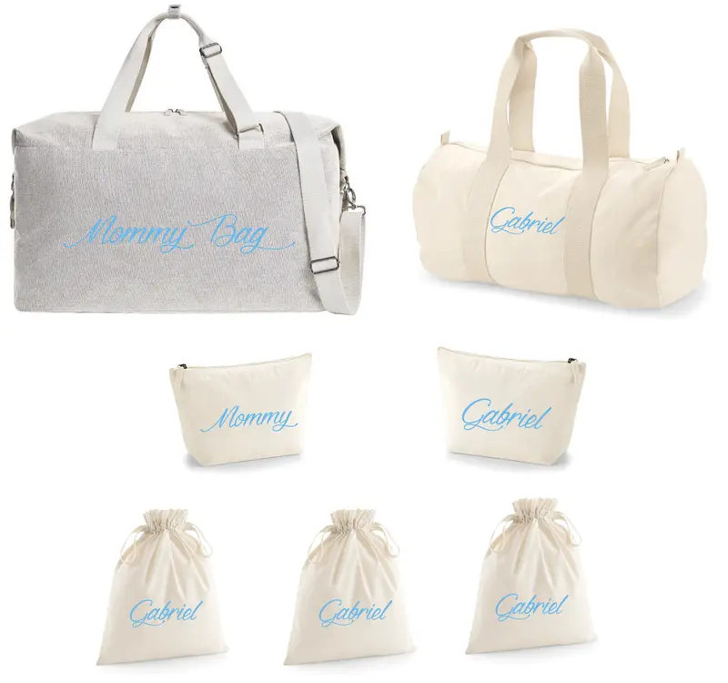 Borsone Mamma Ospedale Neonato – Set Completo Personalizzato con Pochette