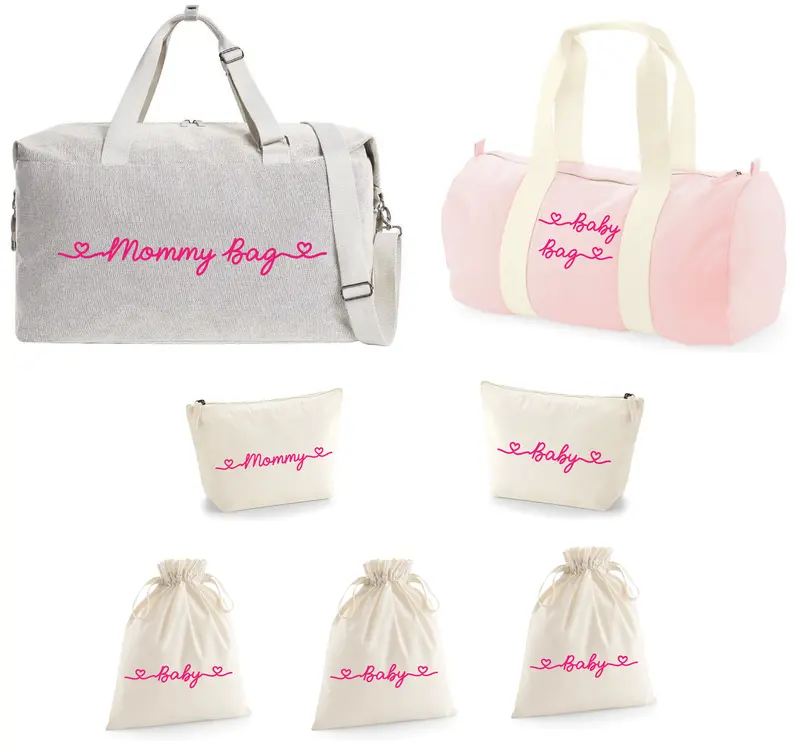 Borsone Mamma Ospedale Neonato – Set Completo Personalizzato con Pochette