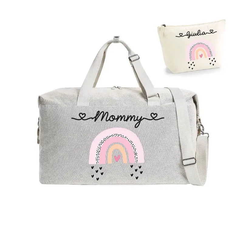 Borsone Mamma Ospedale Neonato – Set Personalizzato con Pochette Arcobaleno