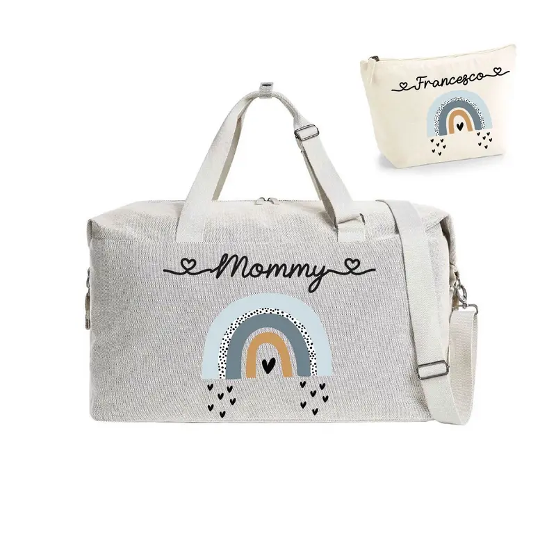Borsone Mamma Ospedale Neonato – Set Personalizzato con Pochette Arcobaleno
