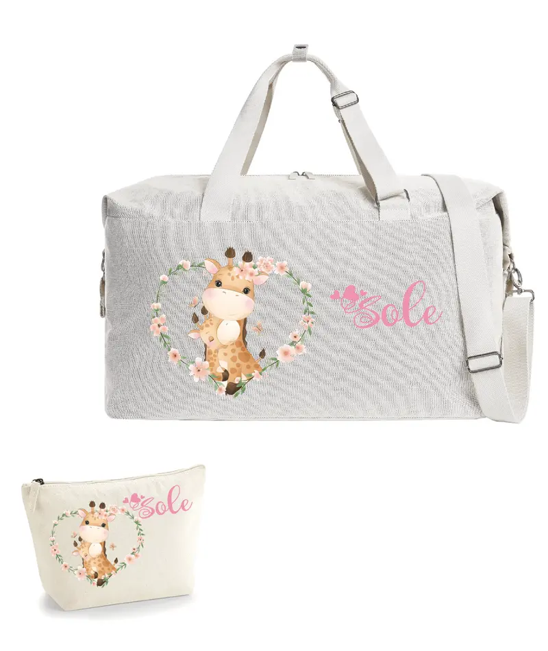 Borsone Mamma per Ospedale e Nascita – Mommy Bag Personalizzabile con Nome e pochette abbinata