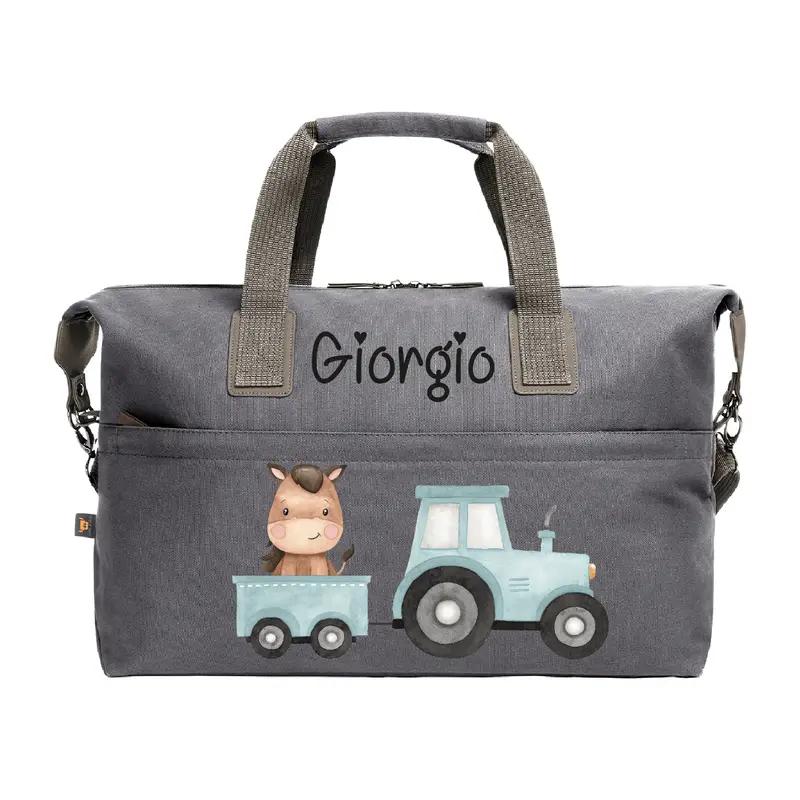Borsone Medio in cotone personalizzabile Trattore e Baby Horse
