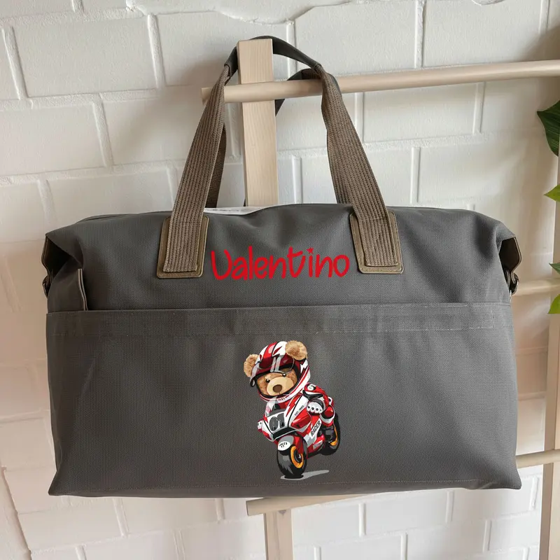 Borsone medio personalizzabile Orsetto in Moto