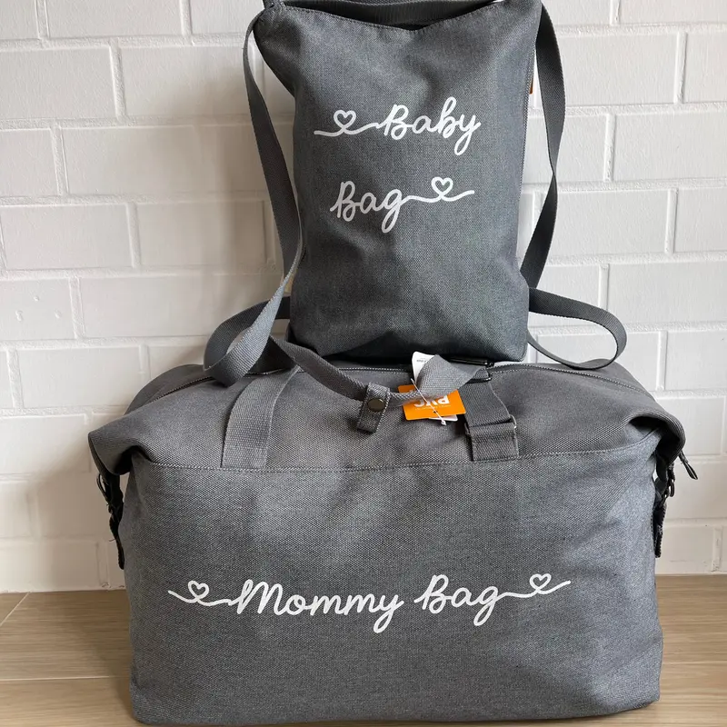 Borsone Mommy e Borsa Zaino in Polycotton Grey