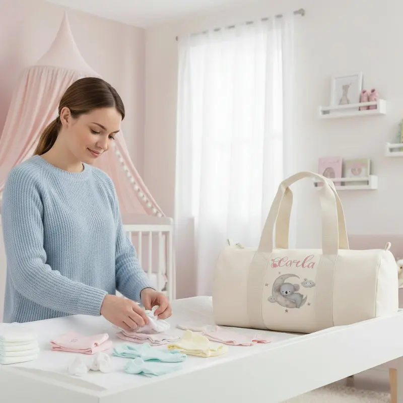 Borsone Nascita Personalizzato in Cotone Koala Luna