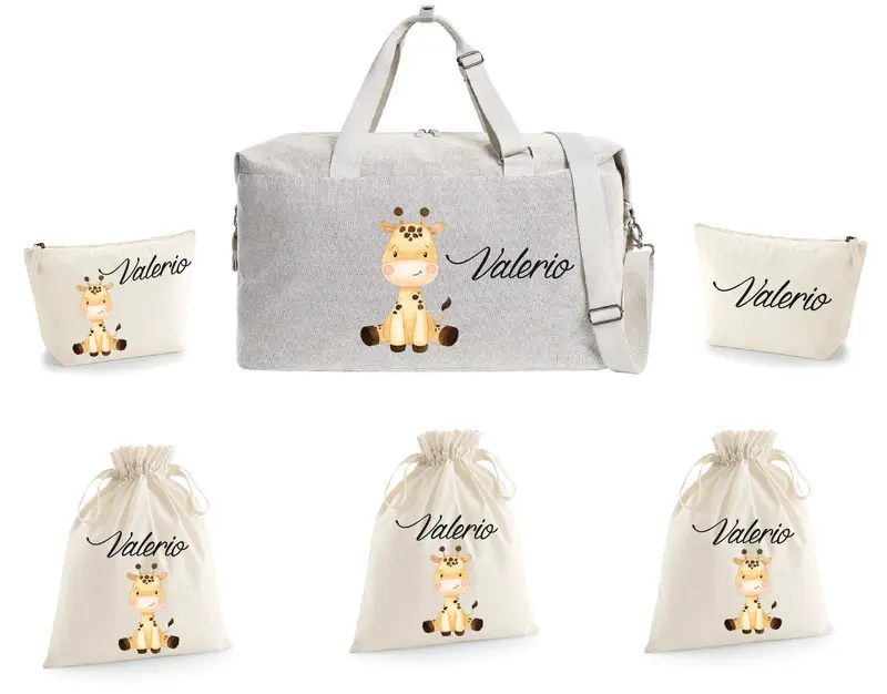 Borsone Parto Neonato – Set Completo Personalizzato Cucciolo di Giraffa