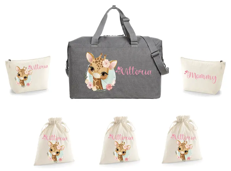 Borsone Parto Neonato – Set Completo Personalizzato Giraffa