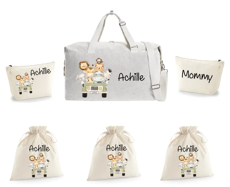 Borsone Parto Neonato – Set Completo Personalizzato Safari Verde
